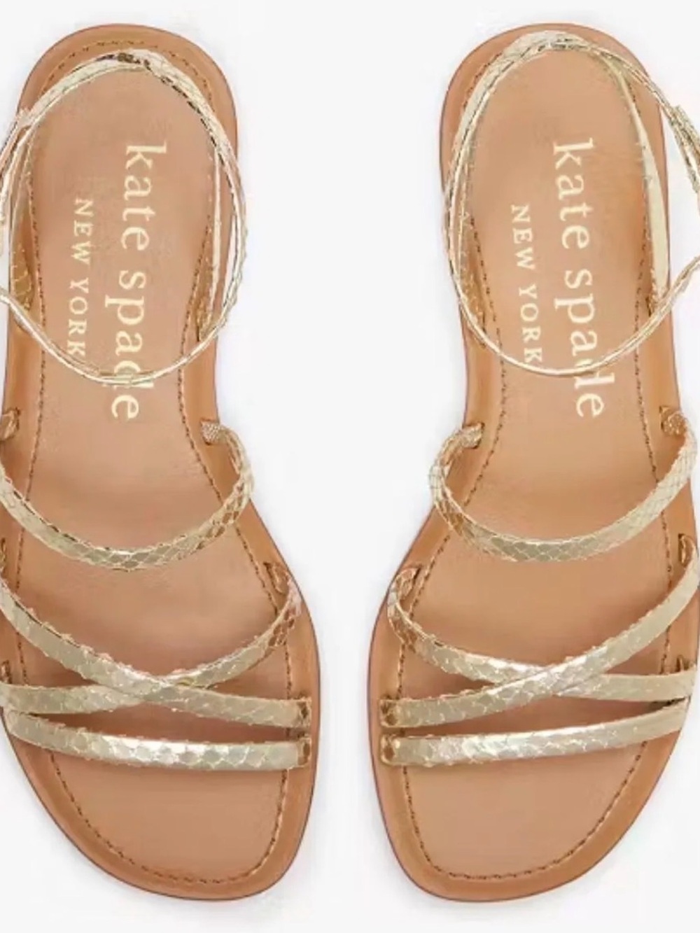 Kate Spade Metallic Gold Strap Sandals